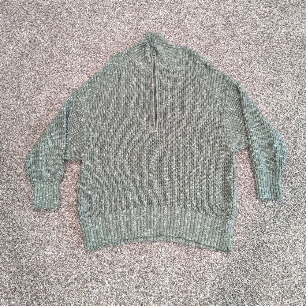 Aerie Chillside Quarter Zip Sweater Knit Size Large